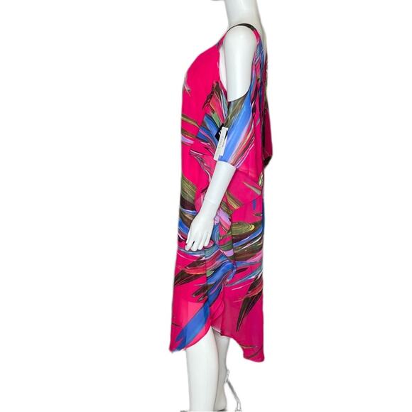 ROBBIE BEE Plus Size Cold-Shoulder Caftan Dress Hot Pink Women’s Sz 14W - Picture 4 of 10